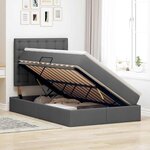 vidaXL Lit avec rangement et matelas Gris foncé 120 x 190 cm tissu