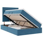 vidaXL Lit avec rangement et matelas Bleu foncé 120 x 200 cm Velours