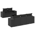vidaXL Salon de jardin 6 Pièces avec coussins noir résine tressée