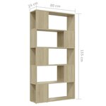 vidaXL Bibliothèque de séparation Chêne sonoma 80x24x155 cm