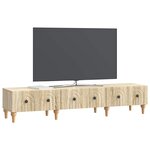 vidaXL Meuble TV Chêne Sonoma 147 x 34 5 x 30 cm Bois d'ingénierie