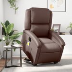 vidaXL Fauteuil inclinable de massage électrique marron similicuir