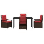 vidaXL Set de Dîner de Jardin 5 Pièces Rattan Poly Marron