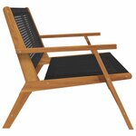 vidaXL Mobilier de jardin Noir 122 x 78 x 73 cm Bois d'Acacia Massif