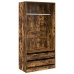 vidaXL Garde-robe Chêne fumé 100x50x200 cm Bois d'ingénierie