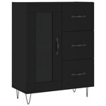 vidaXL Buffet haut Noir 69 5x34x180 cm Bois d'ingénierie