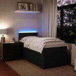 vidaXL Sommier à lattes de lit avec matelas Noir 90x200 cm Velours