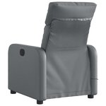 vidaXL Fauteuil de massage inclinable électrique gris similicuir