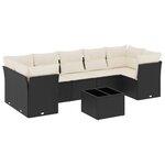 vidaXL Salon de jardin 8 Pièces avec coussins noir résine tressée