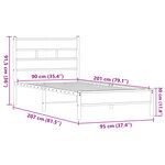 vidaXL Cadre de lit sans matelas chêne marron 90x200cm bois ingénierie