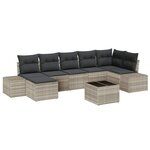vidaXL Ensemble de canapé de jardin 8 Pièces Gris clair Poly rotin