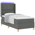 vidaXL Lit à ressorts avec matelas Gris 90 x 190 cm tissu