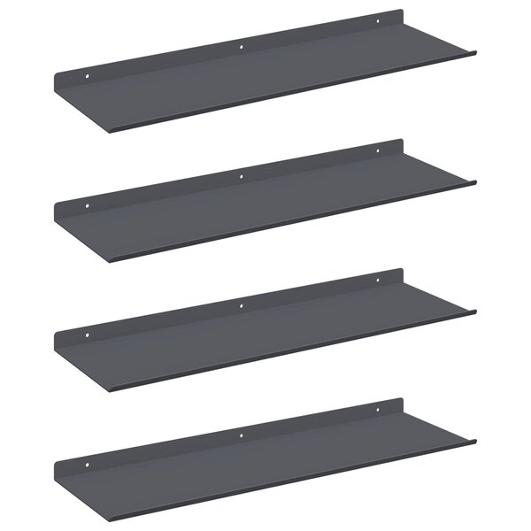 vidaXL Étagère flottante 4 Pièces Anthracite 60 x 18 x 2 5 cm Acier
