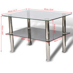 vidaXL Table basse avec 2 étagères Verre