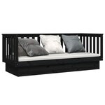 vidaXL Lit de jour sans matelas noir 90x190 cm bois de pin massif