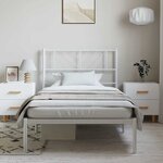 vidaXL Cadre de lit métal sans matelas et tête de lit blanc 100x190 cm