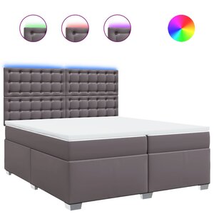 vidaXL Sommier à lattes de lit avec matelas Gris 200x200 cm Similicuir