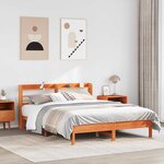 vidaXL Cadre de lit sans matelas cire marron 140x200cm bois pin massif