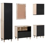 vidaXL Ensemble de mobilier de salle de bain avec tiroir 5 Pièces Blanc