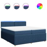 vidaXL Sommier à lattes de lit avec matelas Bleu 200x200 cm Tissu