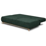 Banquette convertible 3 places MIKA - Velours côtelé Vert foret - Coffre de rangement - 192 x 84 x 93 cm