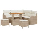 vidaXL Ensemble de canapé de jardin avec coussin 8 Pièces Beige et crème