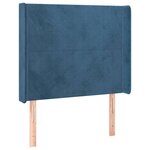 vidaXL Tête de lit avec oreilles Bleu foncé 103x16x118/128 cm Velours