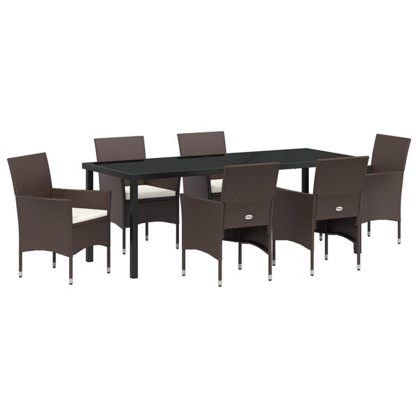 vidaXL Ensemble de 7 Chaises de Jardin Marron Rotin Poly