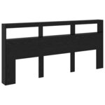 vidaXL Tête de lit Chêne noir 220 x 17 x 102 cm Bois d'ingénierie