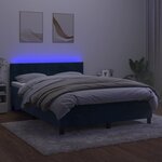 vidaXL Sommier à lattes de lit avec matelas LED Bleu foncé 140x200 cm