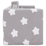 vidaXL Canapé-lit enfant 2 places gris clair étoiles peluche douce