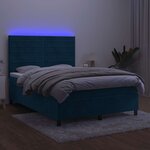 vidaXL Sommier à lattes de lit avec matelas LED Bleu foncé 140x200 cm