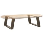 vidaXL Pieds de table basse en U  2 pièces  acier naturel  70 x (30-31) cm