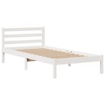 vidaXL Lit bibliothèque sans matelas blanc 90x200cm bois de pin massif