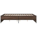 vidaXL Cadre de lit chêne marron 120x200 cm bois d'ingénierie et métal