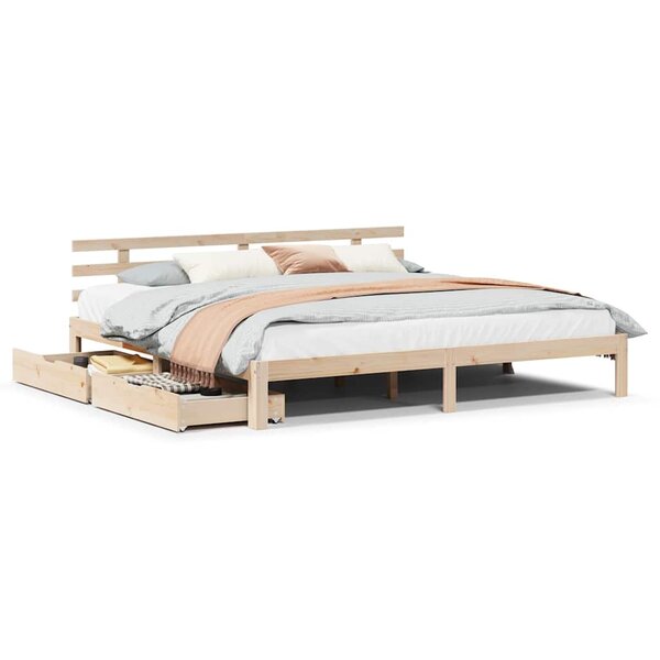 vidaXL Cadre de lit avec tiroirs sans matelas 200x200 cm