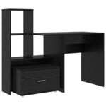 vidaXL Bureau Chêne noir 131 5 x 50 x 106 5 cm Bois d'ingénierie