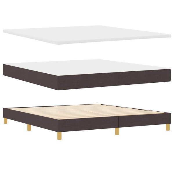 vidaXL Lit à ressorts avec matelas Marron foncé 200 x 180 cm Polyester