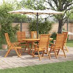 vidaXL Ensemble de salle à manger pour jardin 7 Pièces Marron