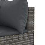 vidaXL Salon de jardin 6 Pièces avec coussins Gris Résine tressée
