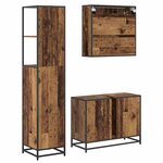 vidaXL Ensemble de mobilier de salle de bain 3 Pièces Bois ancien
