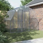 vidaXL Cage à oiseaux avec porte argenté acier galvanisé