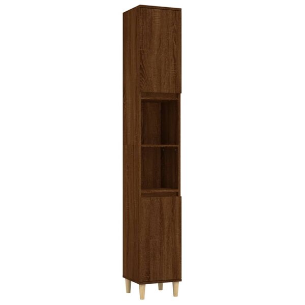 vidaXL Armoire de bain chêne marron 30x30x190 cm bois d'ingénierie