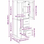 vidaXL Haut Armoire avec tiroir Chêne artisanal 69 5 x 34 x 180 cm