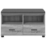 vidaXL Banc d'entrée avec coussin Gris Sonoma 80 x 38 x 46 cm