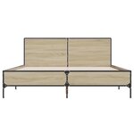 vidaXL Cadre de lit chêne sonoma 150x200 cm bois d'ingénierie et métal