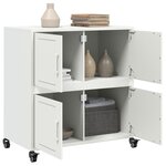 vidaXL Buffet blanc 68x39x72 cm acier