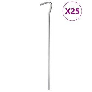 vidaXL Piquets de tente 25 Pièces 23 cm Ø5 mm acier galvanisé