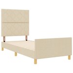 Lit vidaXL Crème 90x200 cm en tissu