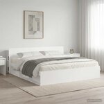 vidaXL Cabinet de Tête de Lit avec stockage Blanc Bois d'ingénierie